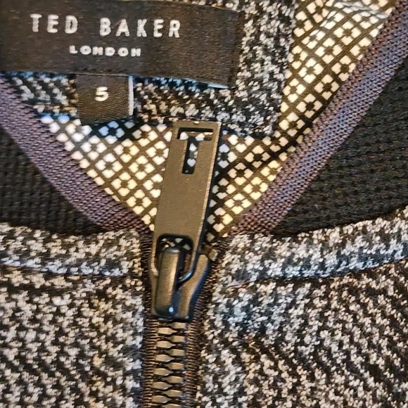 Ted Baker London, "Who Cares, Win", Full Zip Texture Bomber Jacket, Size 5 - Picture 5 of 16
